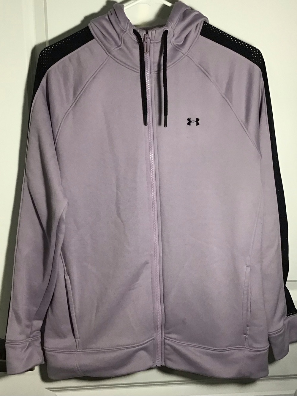 Under Armour Lavender Full-Zip Hoodie with Black Accents L